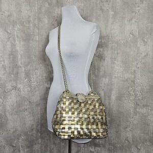 Vintage Bags by Warren Reed Gold Bronze Faux‎ Leather Woven Braided Strap